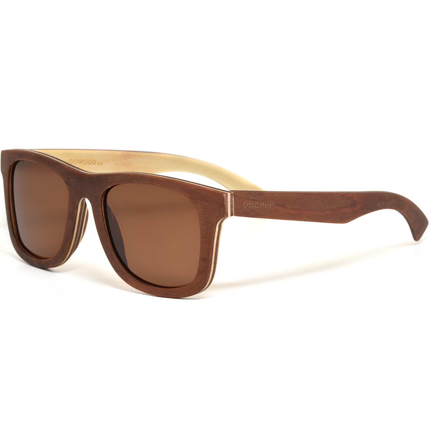 Brown maple wood sunglasses