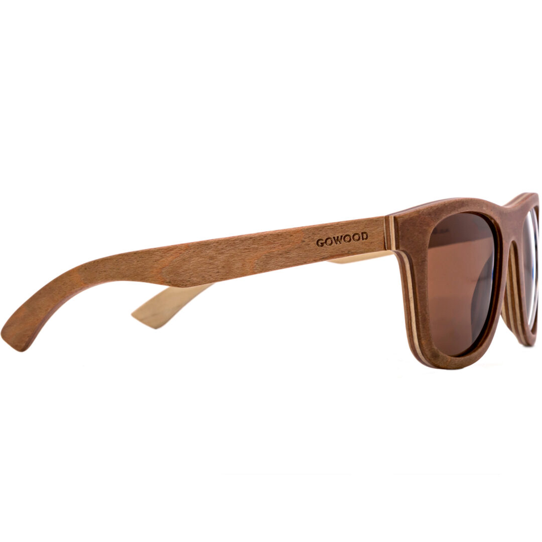 Brown maple wood sunglasses