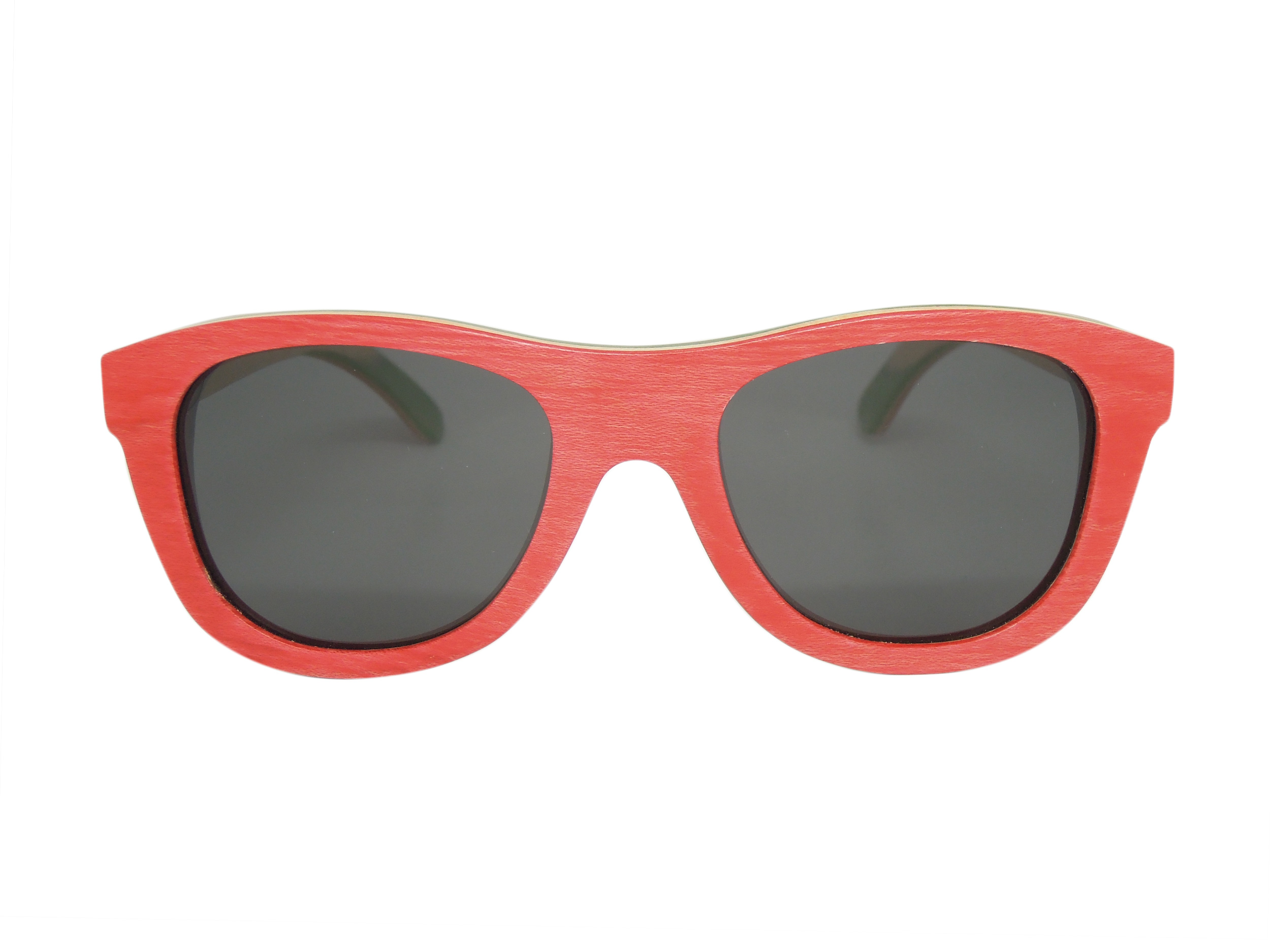 Red skateboard wood sunglasses Go Wood
