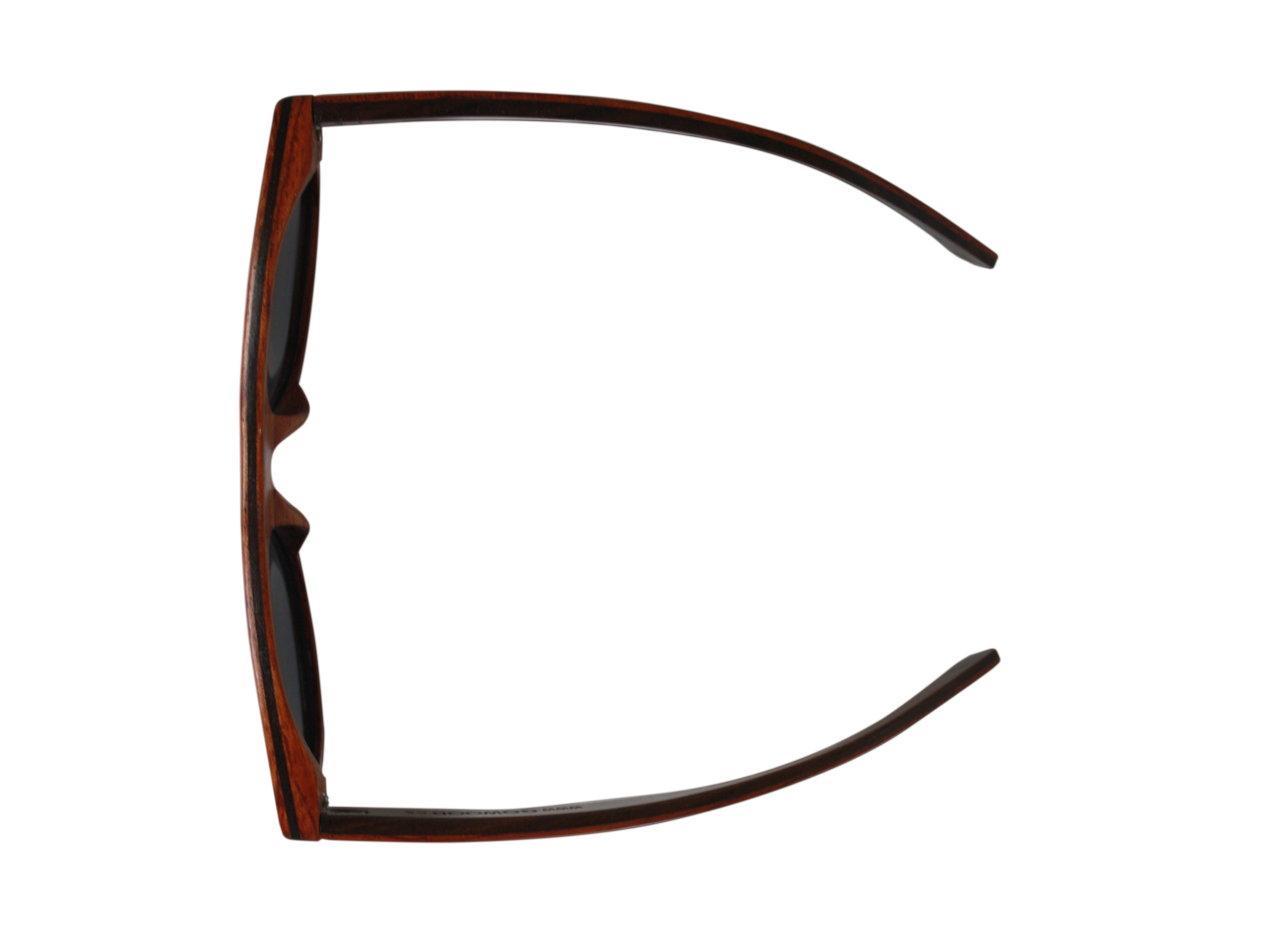 bubinga houten zonnebril bovenkant