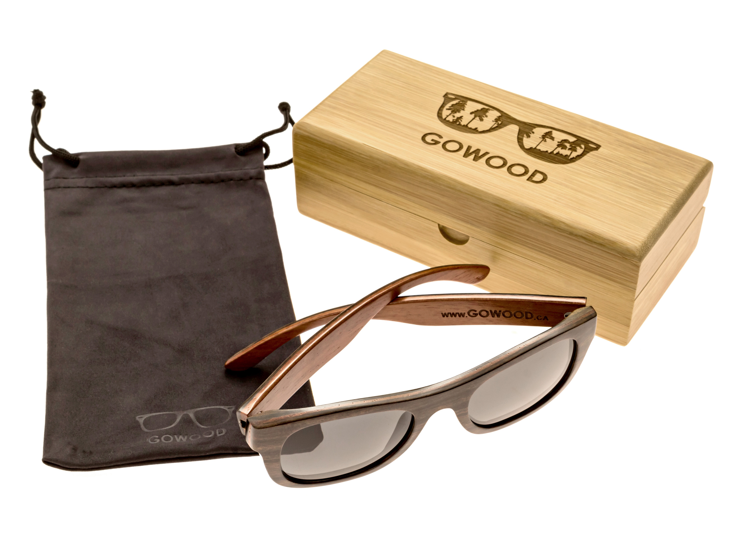 Ebony wood sunglasses New York II - set