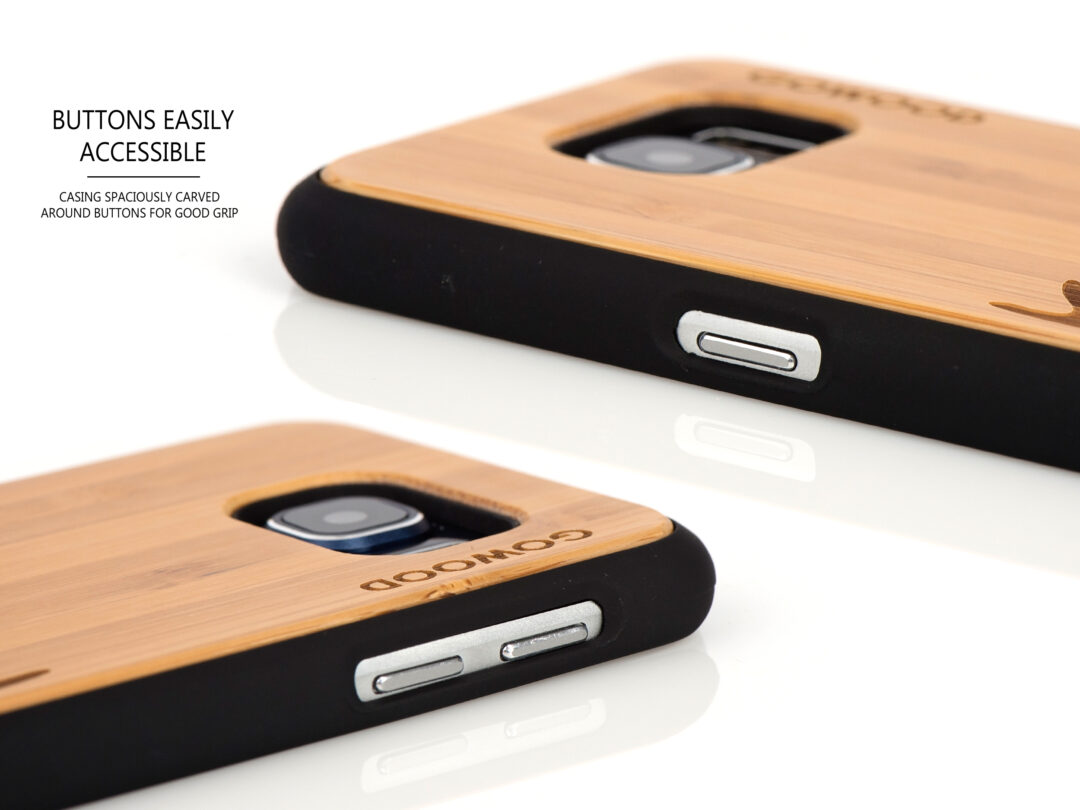 Samsung Galaxy S6 case bamboo deer buttons
