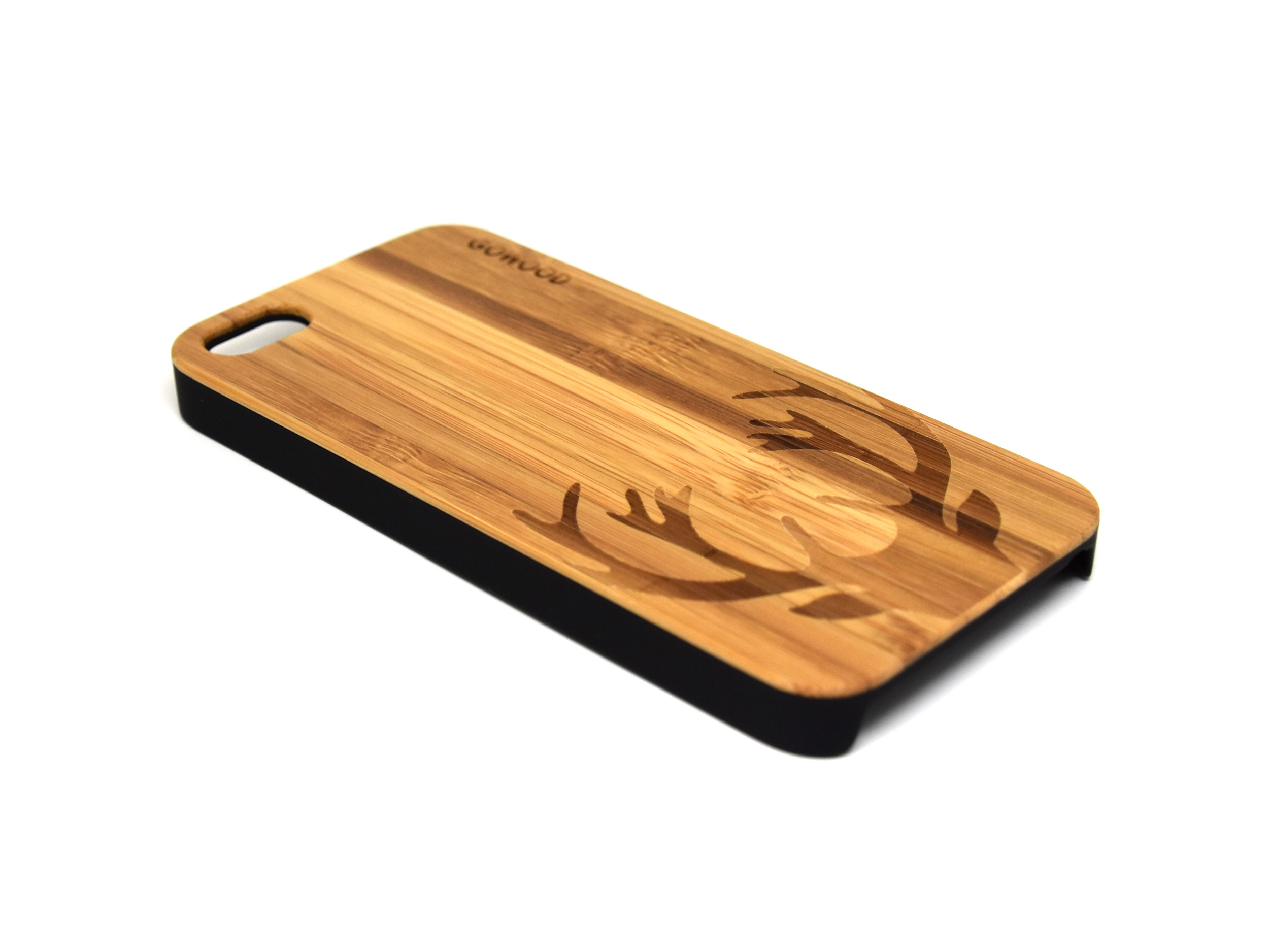 iphone 5 case bamboo wood with deer