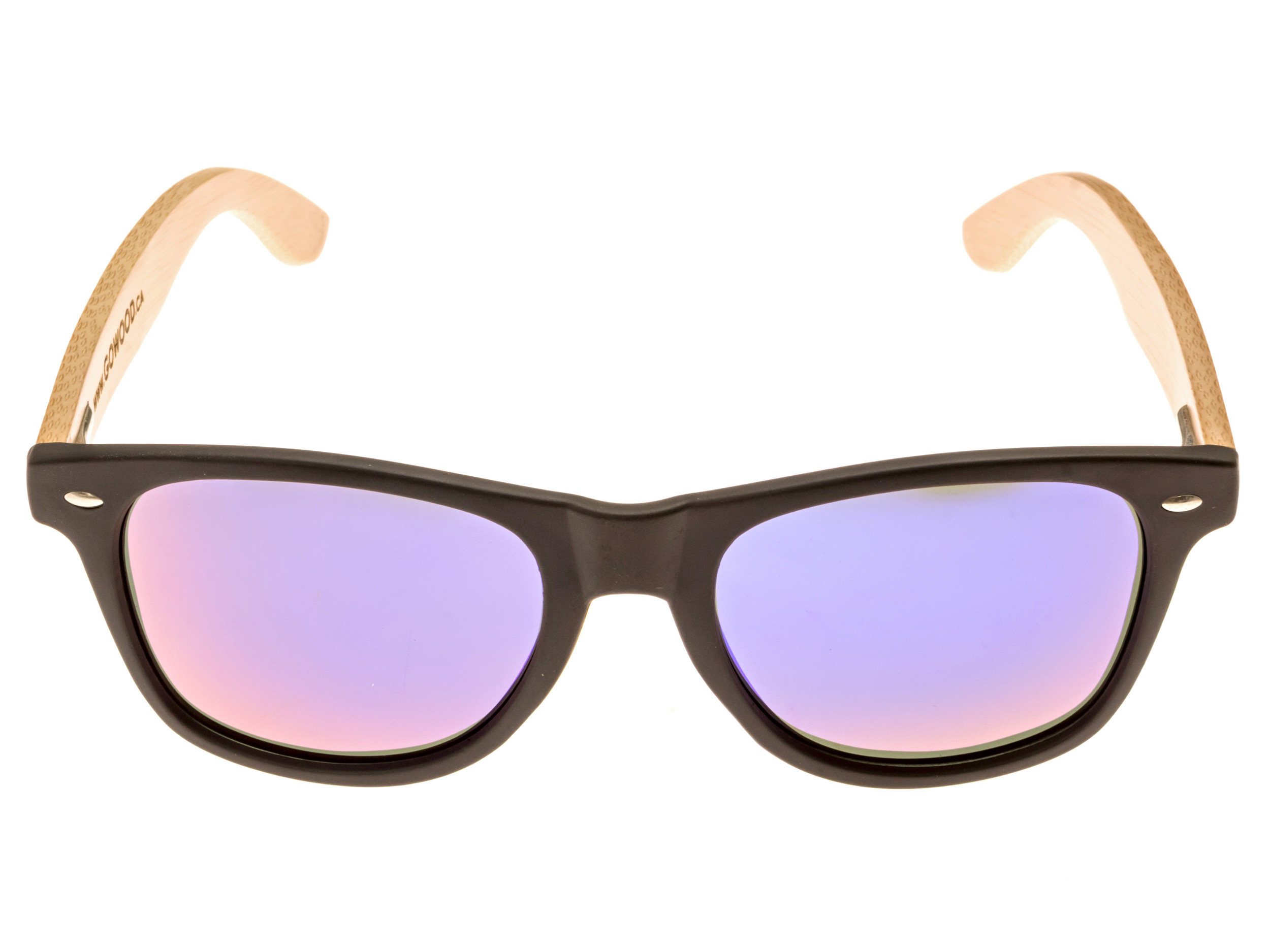 classic wayfarer sunglasses blue mirrored lenses front