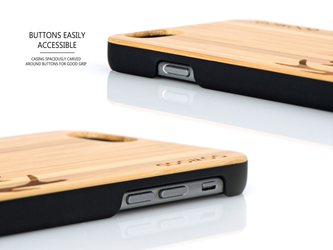 iPhone 6 case bamboo deer wood buttons