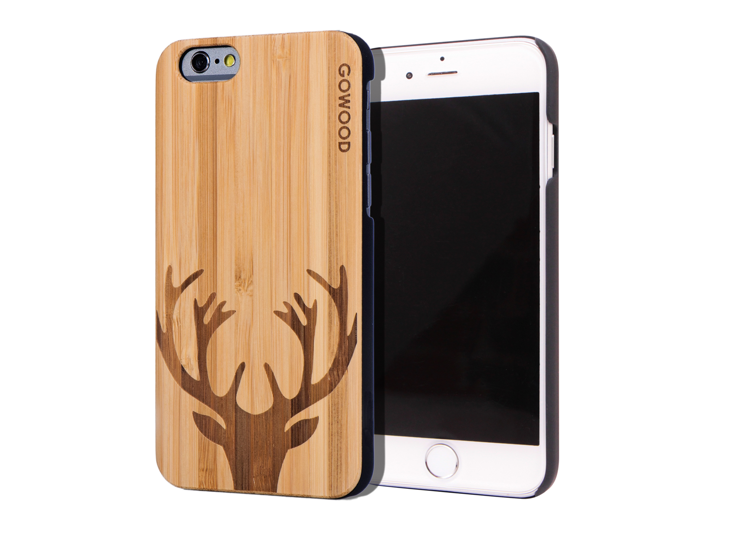 iPhone 6 case bamboo deer wood front