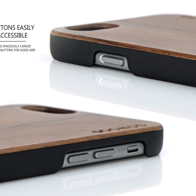 iPhone 6 case walnut wood buttons