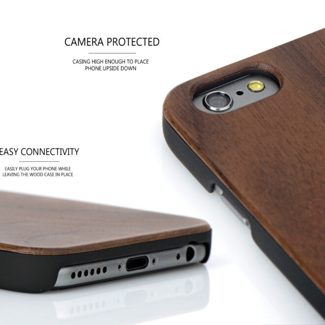 iPhone 6 case walnut wood camera