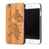 iPhone 6 case bamboo world map wood front