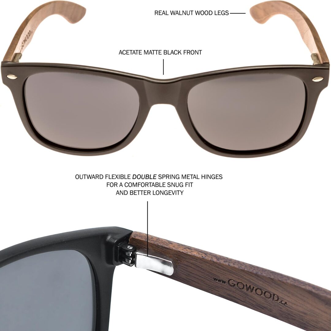 Walnut wood sunglasses acetate front
