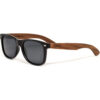 Walnut wood wayfarer sunglasses black lenses