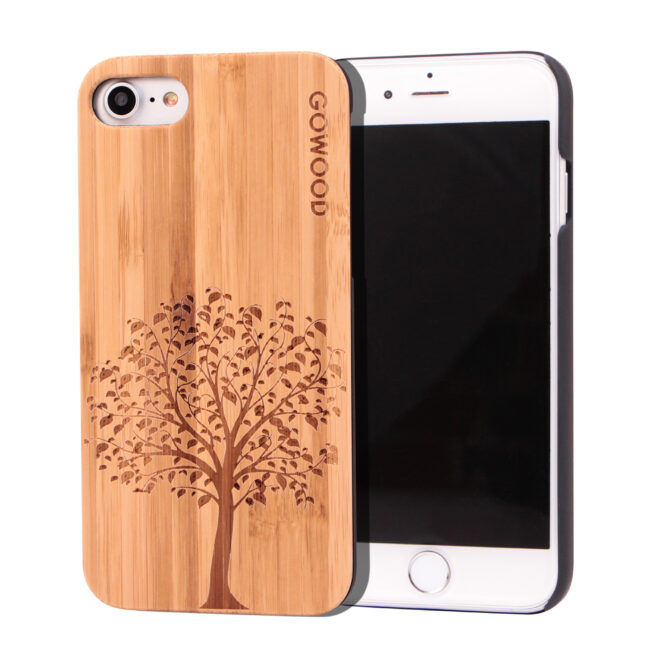 iPhone 7 and 8 wood case bamboo tree