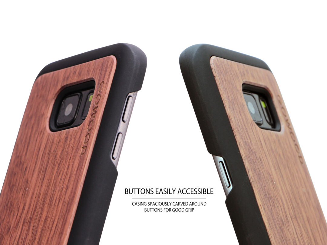 Samsung Galaxy S7 wood case walnut buttons