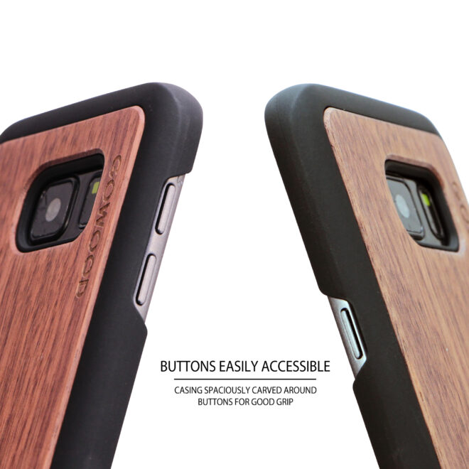 Samsung Galaxy S7 wood case walnut buttons