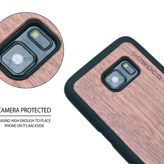 Samsung Galaxy S7 wood case walnut camera