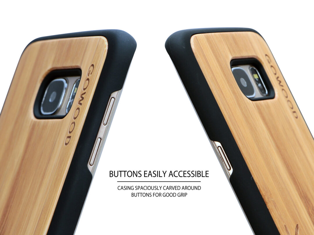 Samsung Galaxy S7 Edge wood case deer buttons