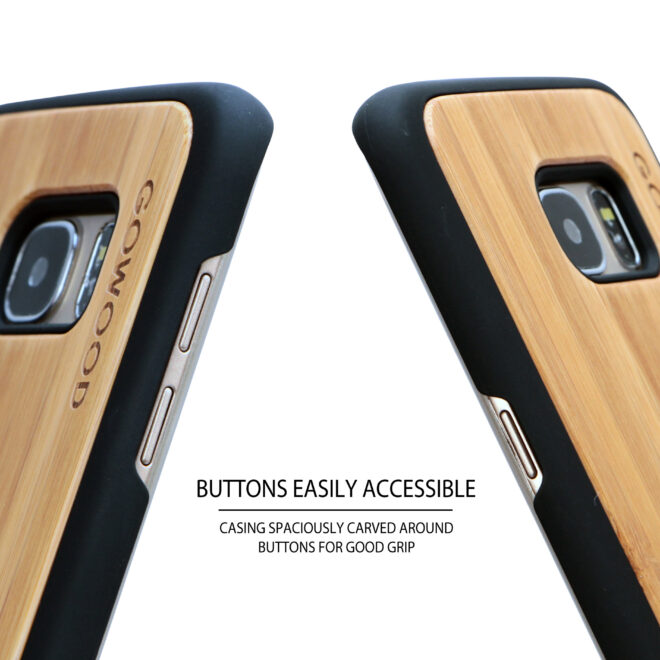Samsung Galaxy S7 Edge wood case deer buttons