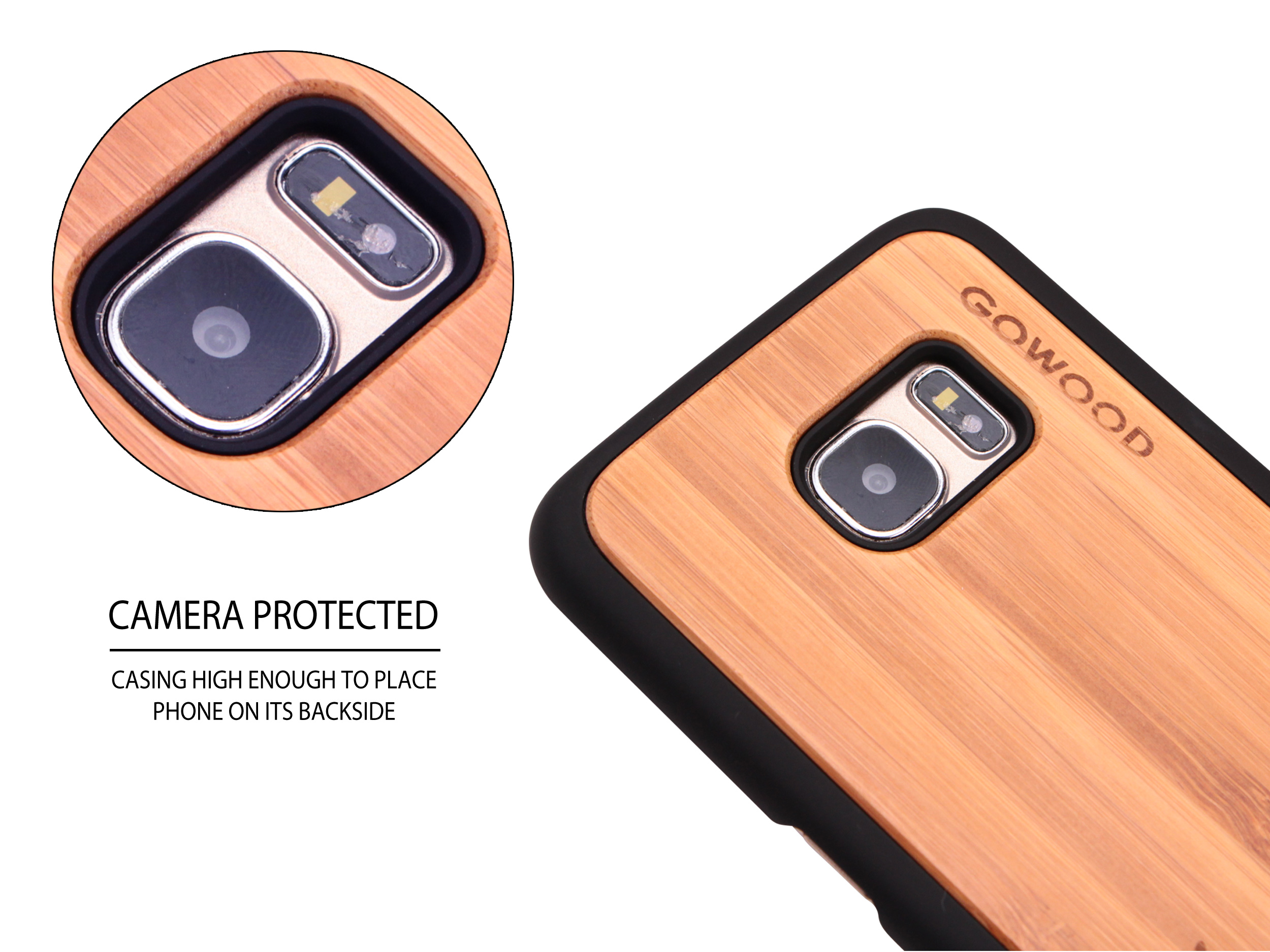 Samsung Galaxy S7 Edge wood case deer camera