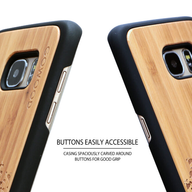 Samsung Galaxy S7 Edge wood case tree buttons