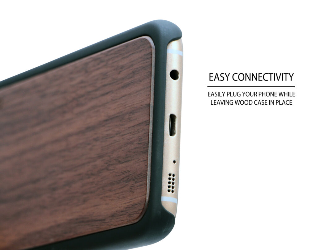 Samsung Galaxy S7 Edge wood case walnut socket