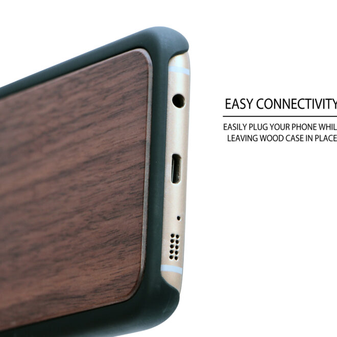 Samsung Galaxy S7 Edge wood case walnut socket