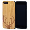 iPhone 7 Plus and 8 Plus bamboo wood case world deer