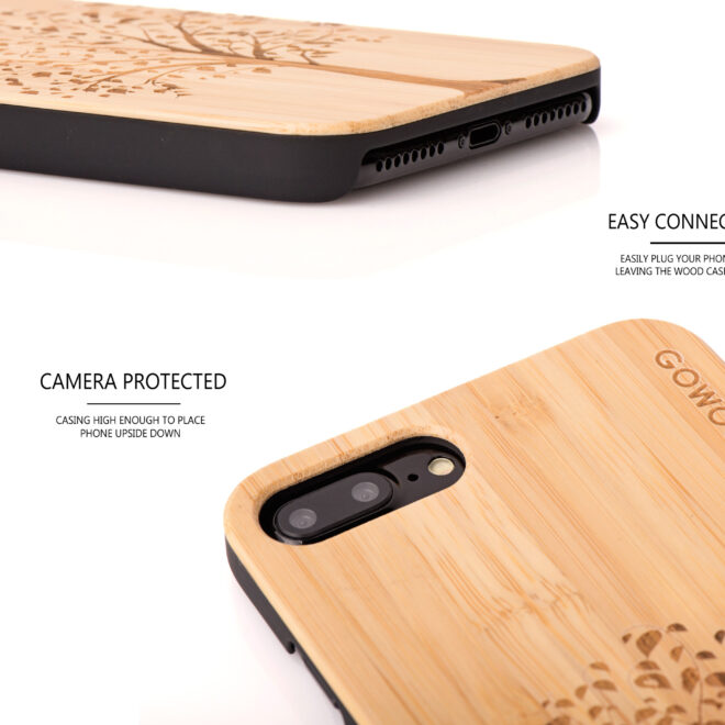 iPhone 7 Plus and 8 Plus wood case tree - camera