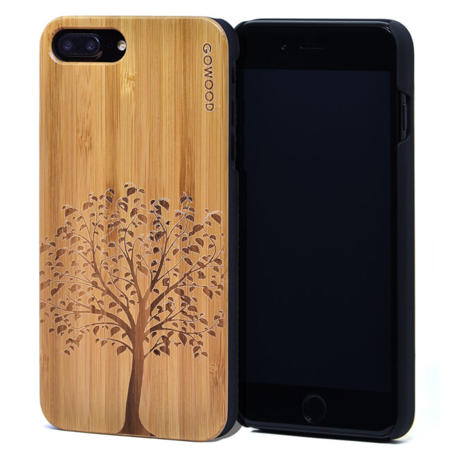 iPhone 7 Plus and 8 Plus bamboo wood case tree