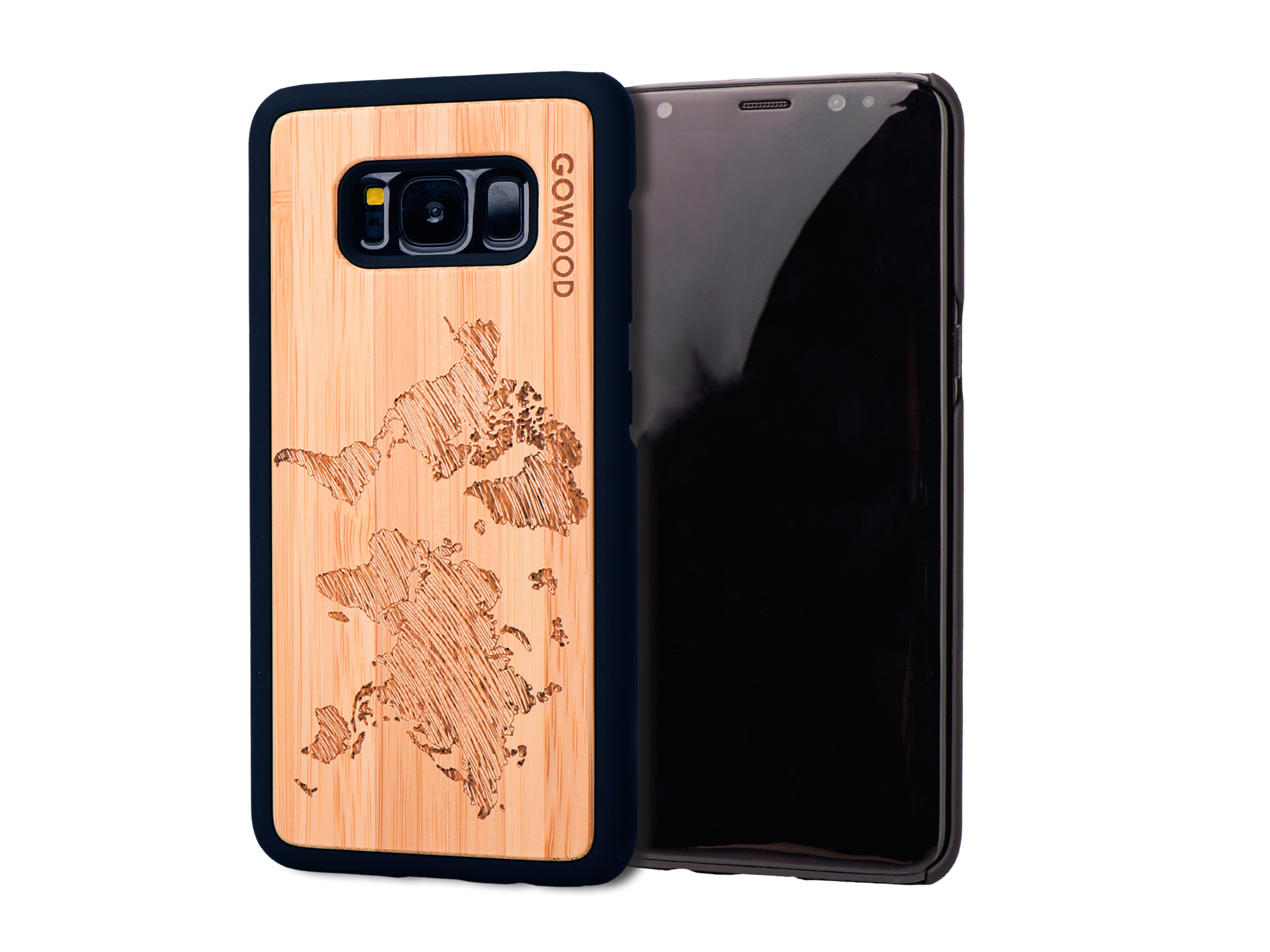 Samsung Galaxy S8 wood case world map