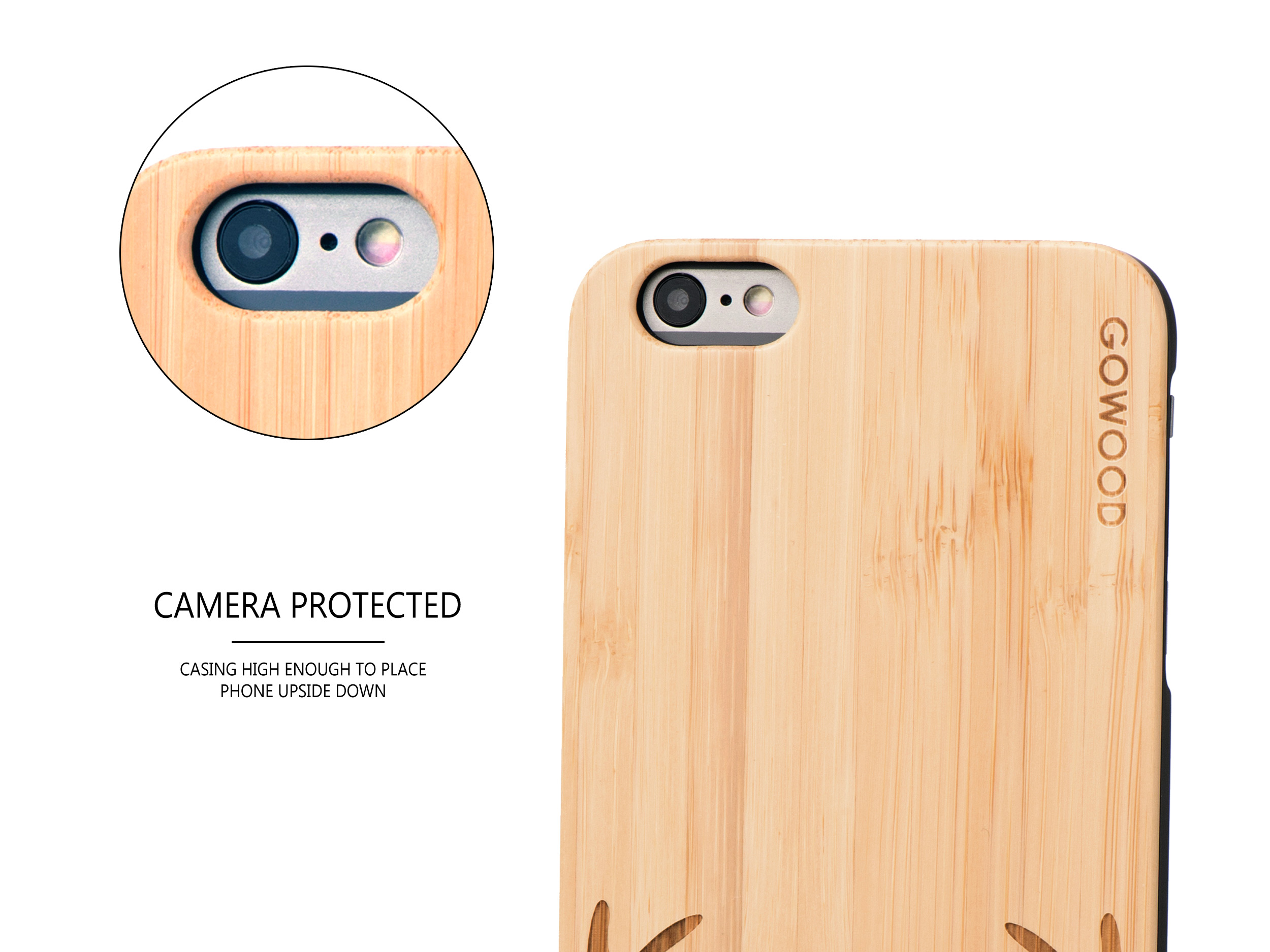 iPhone 6 Plus wood case deer camera