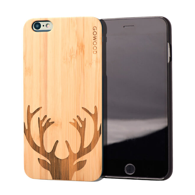 iPhone 6 Plus wood case deer