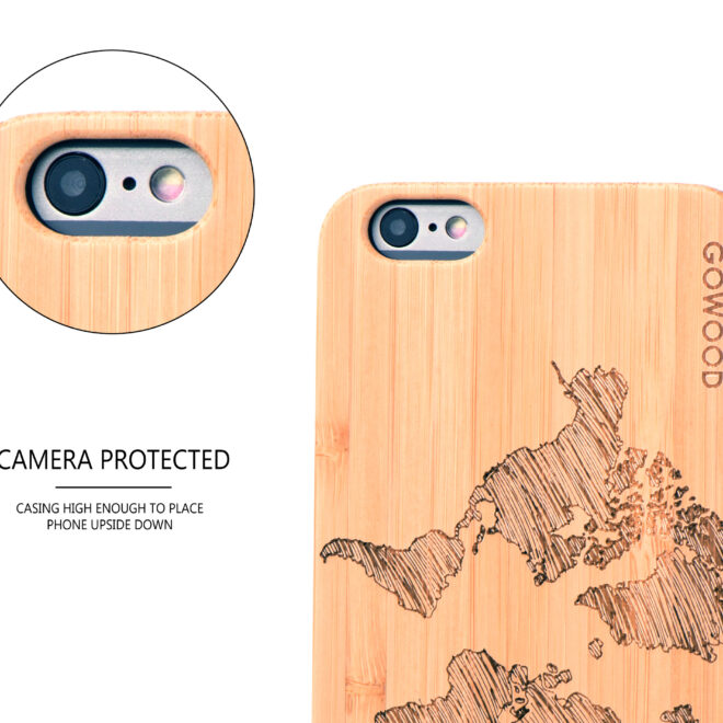 Étui iPhone 6 Plus en bois carte du monde