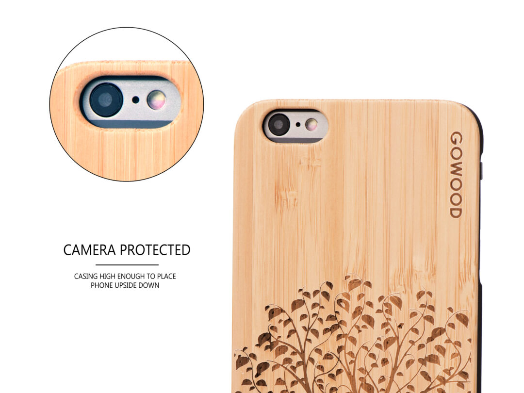 iPhone 6 Plus wood case tree camera