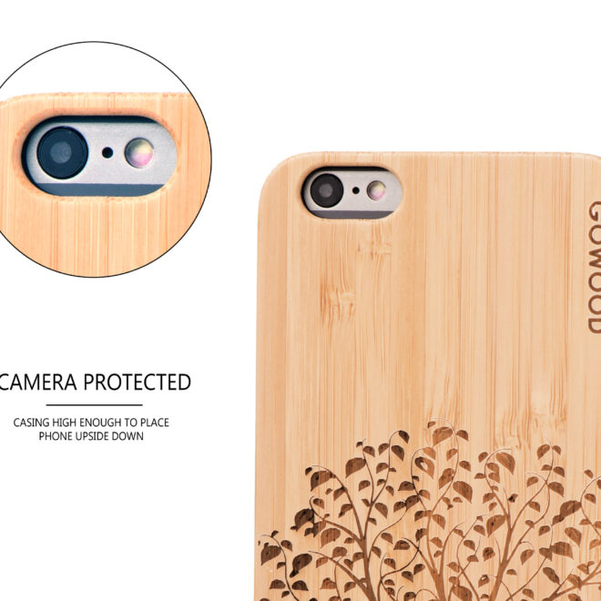 iPhone 6 Plus wood case tree camera