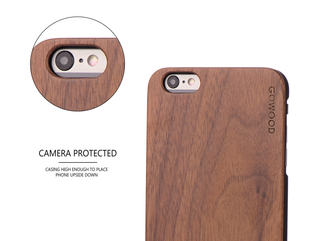 iPhone 6 Plus wood case walnut camera