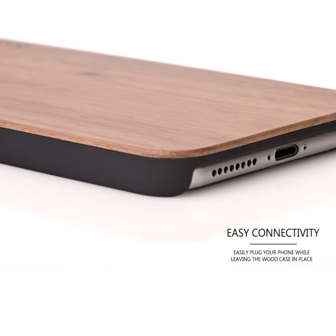 iPhone 6 Plus wood case walnut connectivity