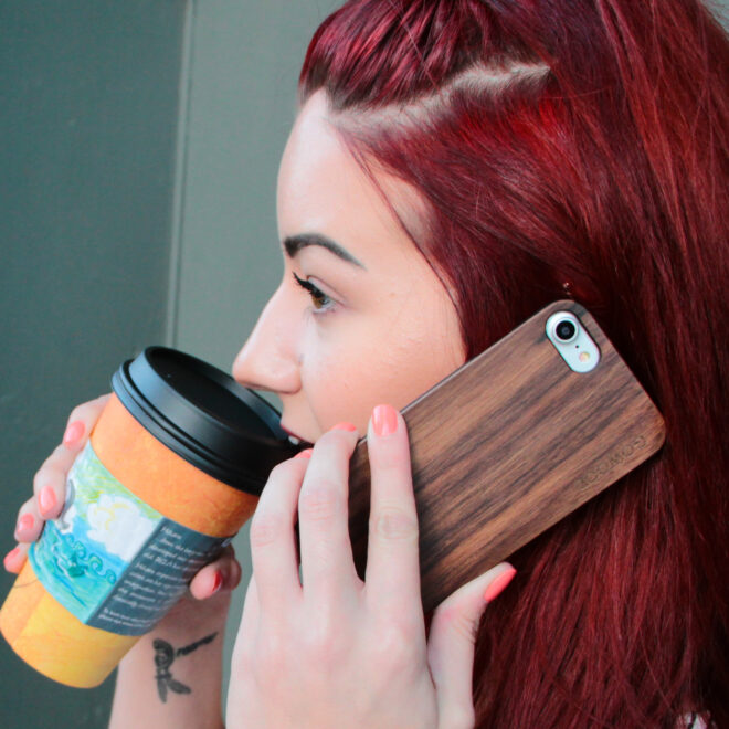 iPhone 6 Plus wood case walnut girl