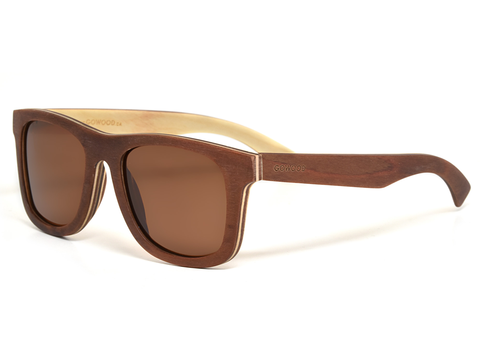 Maple wood sunglasses with brown polarized lenses
