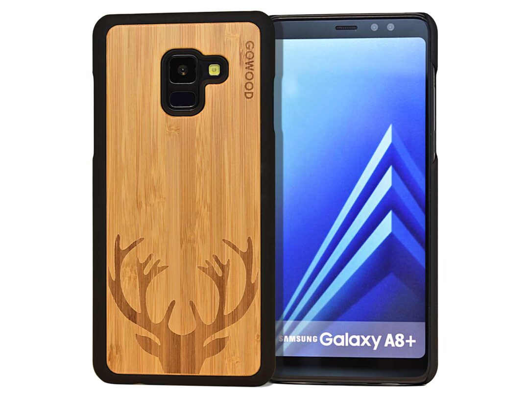 Samsung Galaxy A8 Plus wood case deer front