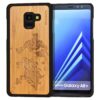 Samsung Galaxy A8 Plus wood case world map front