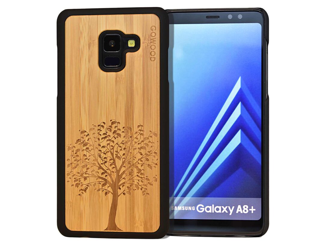 Samsung Galaxy A8 Plus wood case tree front