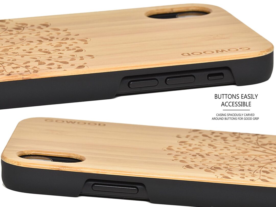 iPhone XR wood case bamboo tree
