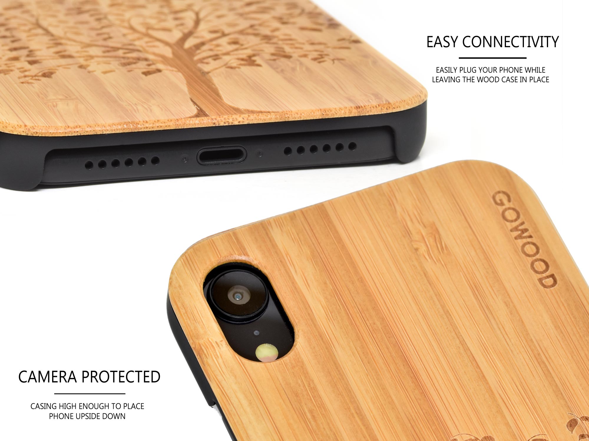 iPhone XR wood case bamboo tree