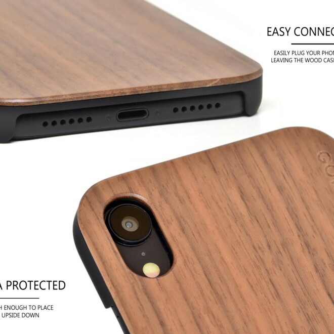 iPhone XR wood case walnut