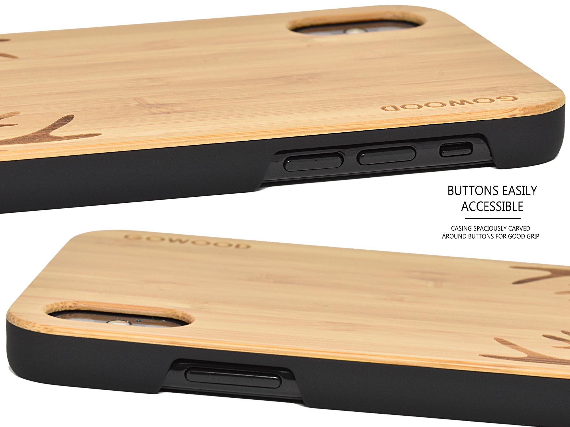iPhone XS MAX wood case bamboo deer