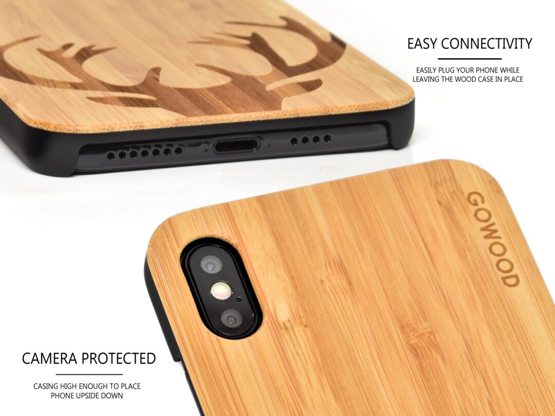 iPhone XS MAX wood case bamboo deer