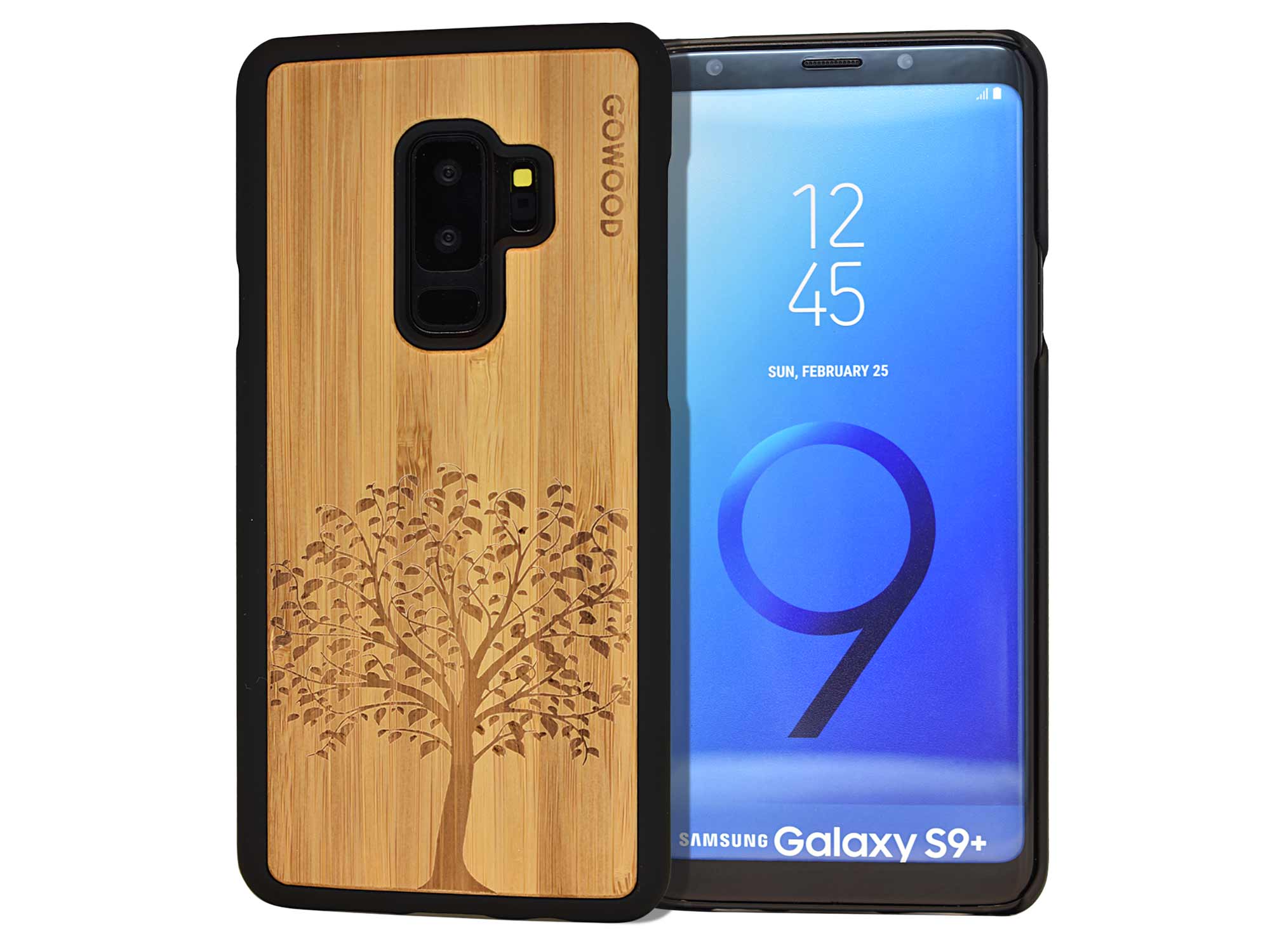 Samsung Galaxy S9 Plus wood case tree front
