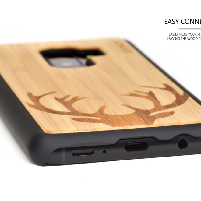 Samsung Galaxy S9 Plus wood case bamboo deer