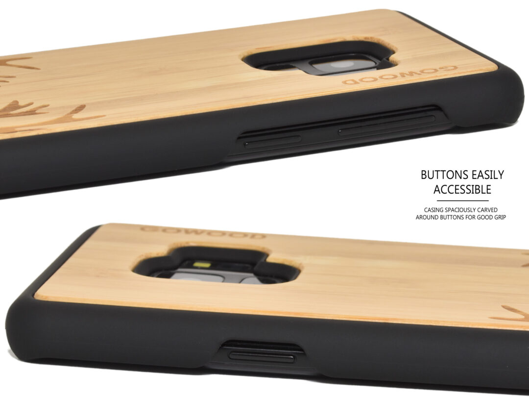 Samsung Galaxy S9 wood case bamboo deer