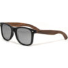 Walnut wood wayfarer sunglasses silver mirrored polarized lenses